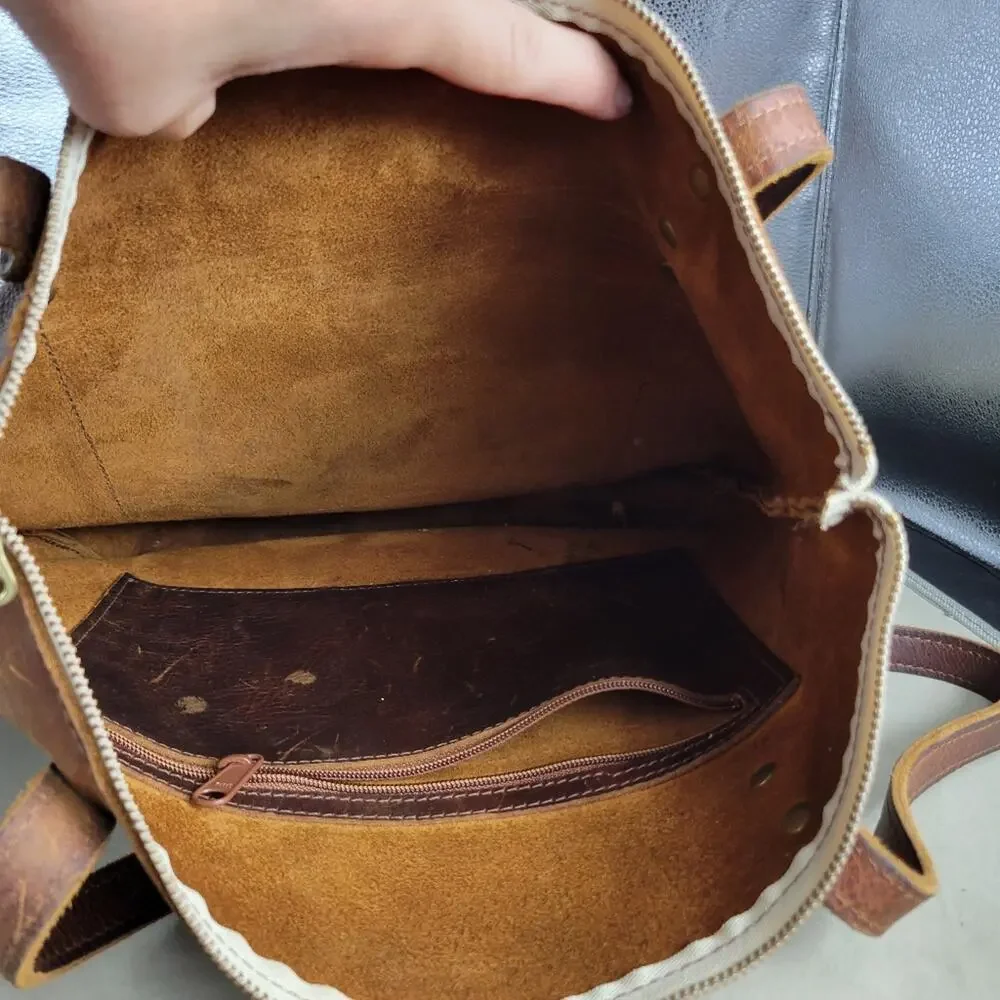 Cageless Birds Leather Tote Bag Large Shoulder Purse Brown Handcraft Minimalist - Picture 8 of 13